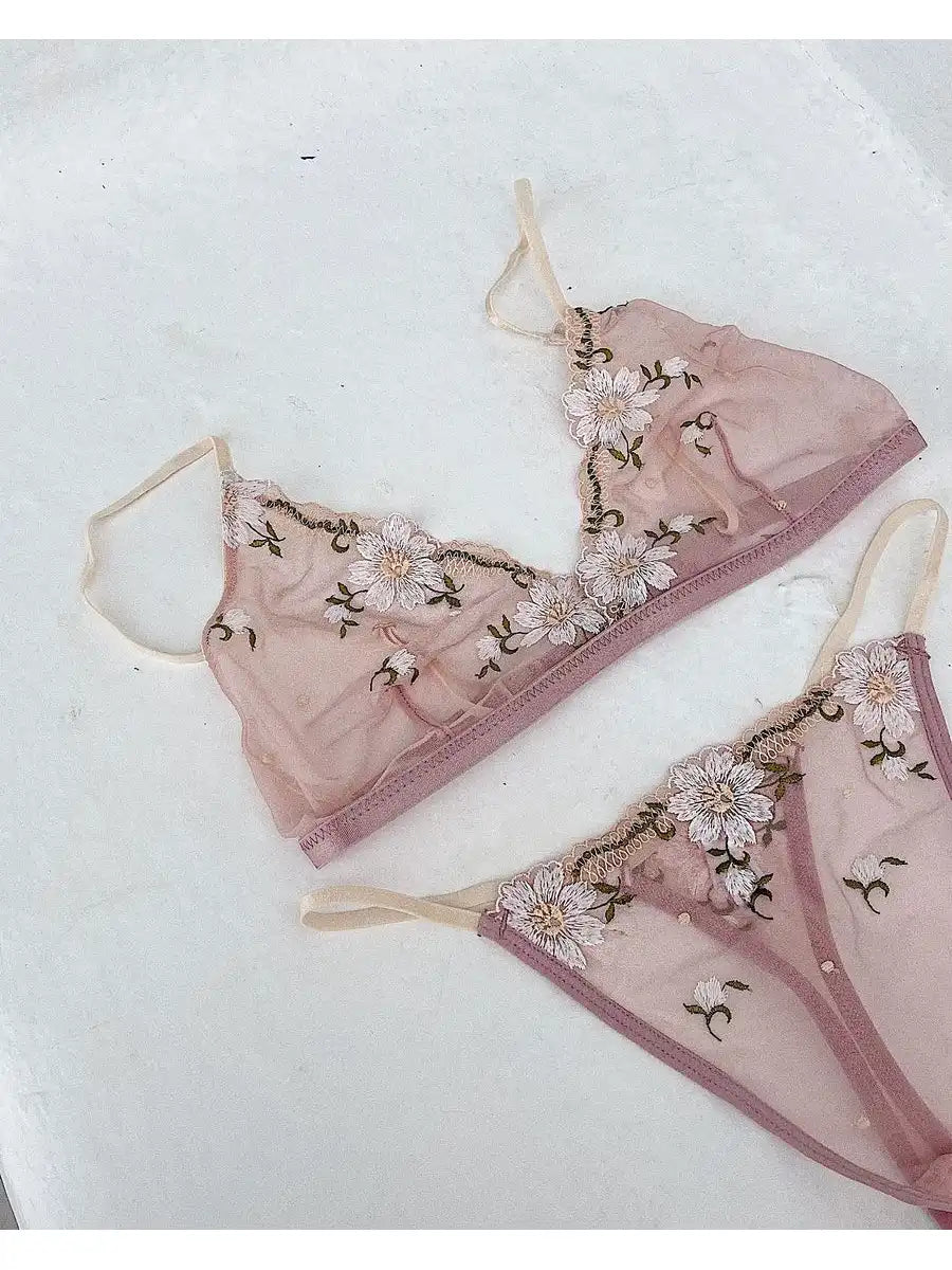 Floral Bralette + Panty Set